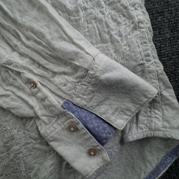 Robert Graham Long Sleeve Button Up Shirt Men Size 2XL White Textured Modal Poly - Picture 13 of 16